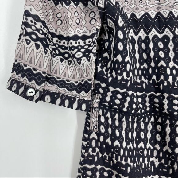 Arrow Mini Dress Gray Geometric Print Size Small Pockets - Picture 6 of 10